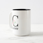 Cかわいらしモノグラムのイニシャル ツートーンマグカップ (正面左)