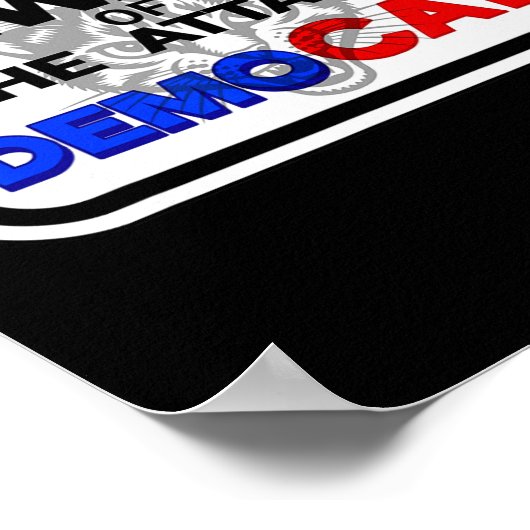 Cで攻撃を受ける民主党女性に注意する ポスター (角)