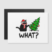 Cにおもしろいクリスマスツリーを押し付ける黒猫ギフト (正面/裏面)