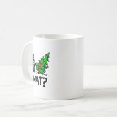 Cにおもしろいクリスマスツリーを押し付ける黒猫ギフト コーヒーマグカップ (正面左)
