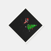 Cにおもしろいクリスマスツリーを押し付ける黒猫ギフト スタンダードカクテルナプキン (角)