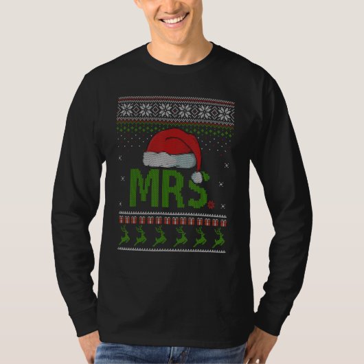 Cにマッチするクロースの醜いクリスマスセーター夫妻 Tシャツ (正面)