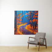  cに美しい秋の森を描いた油絵 タペストリー (インサイチュ)