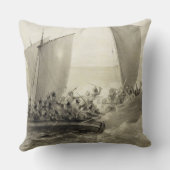 Cのトルコの海賊に十分に乗っているアゾフのコサック人 クッション (裏面)