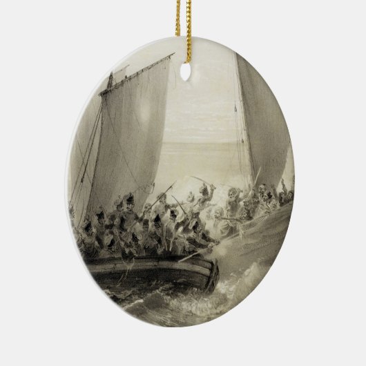 Cのトルコの海賊に十分に乗っているアゾフのコサック人 セラミックオーナメント (右)