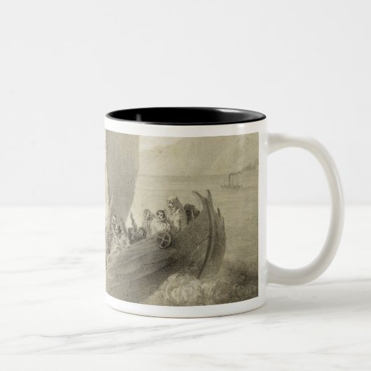 Cのトルコの海賊に十分に乗っているアゾフのコサック人 ツートーンマグカップ (右)