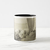 Cのトルコの海賊に十分に乗っているアゾフのコサック人 ツートーンマグカップ (中央)