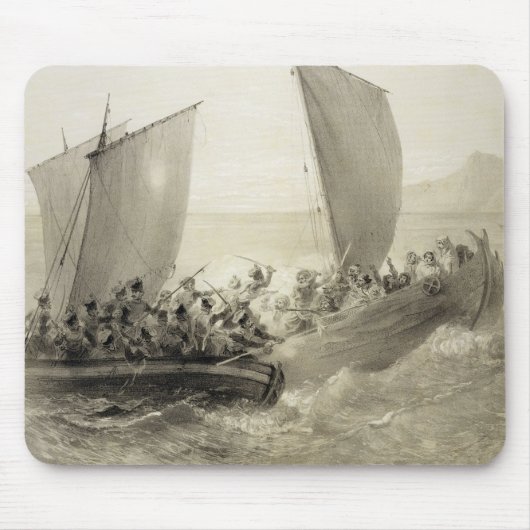 Cのトルコの海賊に十分に乗っているアゾフのコサック人 マウスパッド (正面)