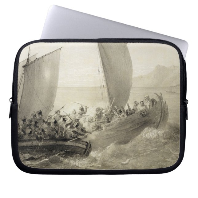 Cのトルコの海賊に十分に乗っているアゾフのコサック人 ラップトップスリーブ (正面)