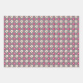 cの上に紅白の花の花柄 ラッピングペーパーシート (正面3)