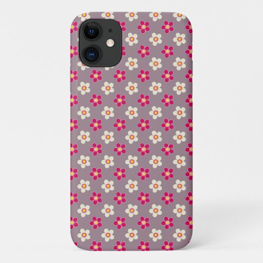 cの上に紅白の花の花柄 Case-Mate iPhoneケース (裏面)