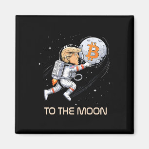 Cの上昇を投資する月への可愛いトランプBitcoin マグネット