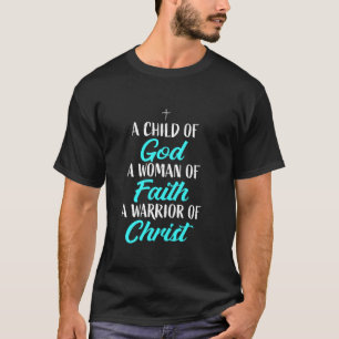Cの信仰戦士の神の女性の宗教的な子供 Tシャツ