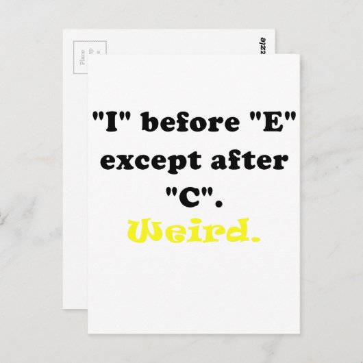 Cの後を除いてEの前風変わりに ポストカード (正面/裏面)