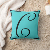 Cの最初の枕-水の背景の手紙C クッション (ブランケット)