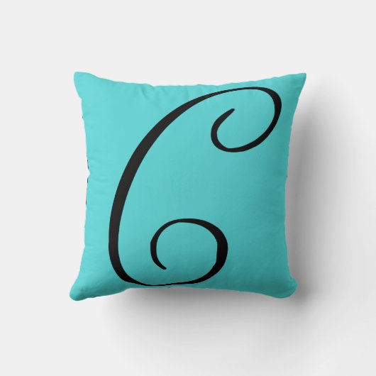 Cの最初の枕-水の背景の手紙C クッション (裏面)