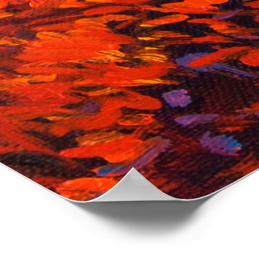 cの美しい秋の森を示す油絵 ポスター (角)