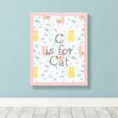 Cはキャットボホキュートアラパカピンク子供部屋 キャンバスプリント (インサイチュ (ウッドフロア))