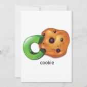Cはクッキー Alphabet Letter チョコチップ 招待状 (正面)