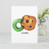 Cはクッキー Alphabet Letter チョコチップ 招待状 (スタンド正面)
