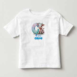 Cはクロエのイニシャル - 名前入り子供用Tシャツ C トドラーTシャツ