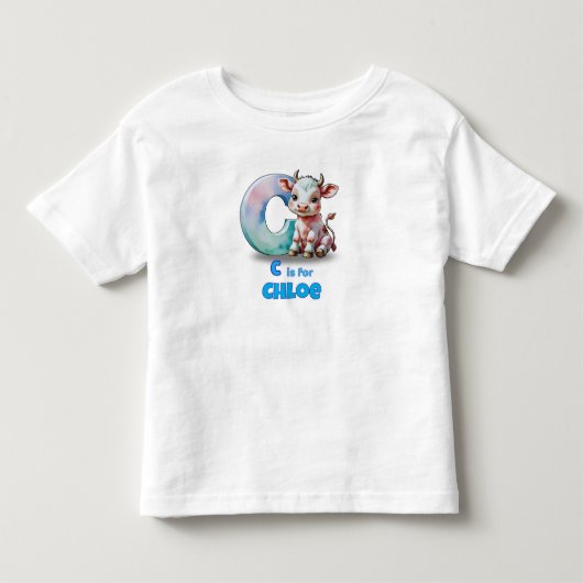 Cはクロエのイニシャル - 名前入り子供用Tシャツ C トドラーTシャツ (正面)