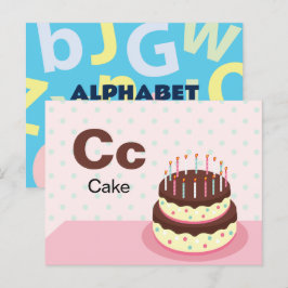 Cはケーキ用 – アルファベットフラッシュカード ポストカード