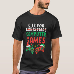 Cはコンピュータゲームゲーマーボーイズゲームクリスティマ用 Tシャツ