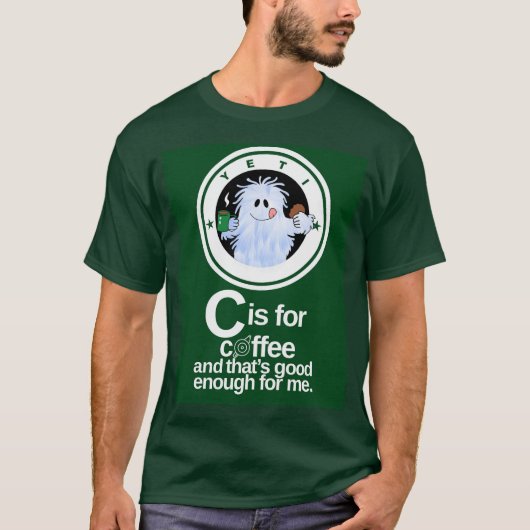Cはコーヒー(緑) Tシャツ (正面)