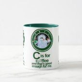 Cはコーヒー(Green on White Ver.1) マグカップ (中央)