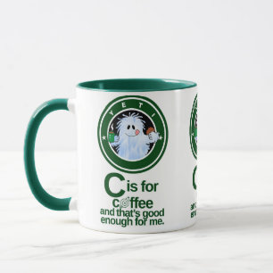 Cはコーヒー(Green on White Ver.1) マグカップ