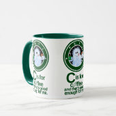 Cはコーヒー(Green on White Ver.1) マグカップ (正面左)