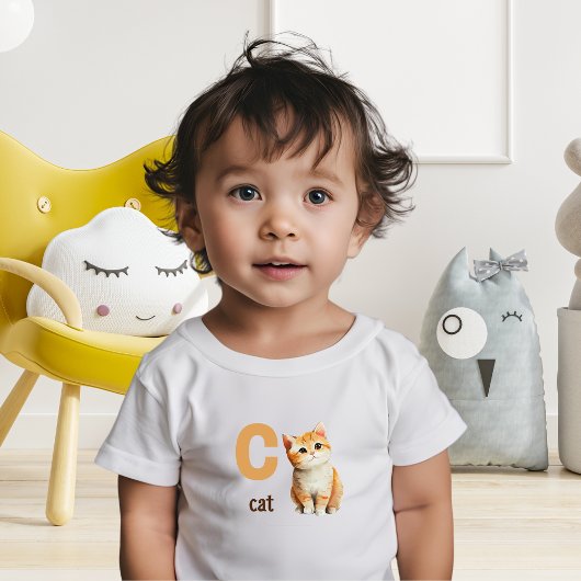 Cは猫のトドラーTシャツ トドラーTシャツ