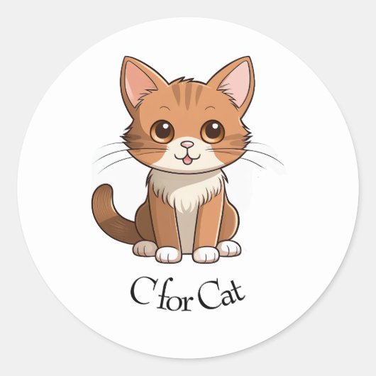 Cは猫 ラウンドシール (正面)