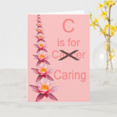 Cは蟹座サポートピンクのリボンを気にするのためです カード (黄色い花)