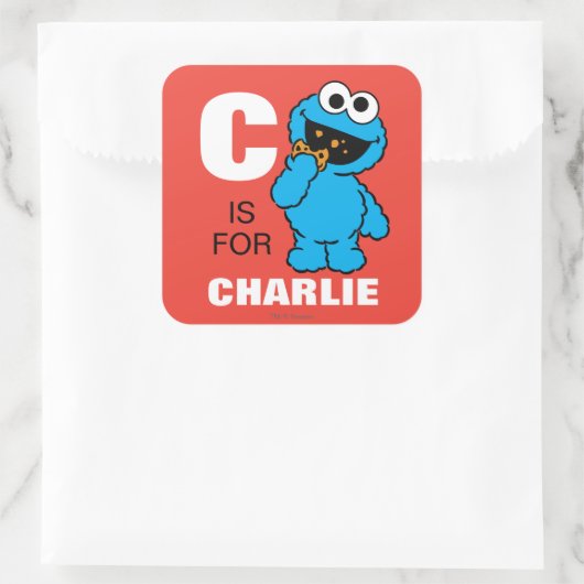 Cは|があなたの名前を加えるクッキーモンスターのためです スクエアシール (バッグ)