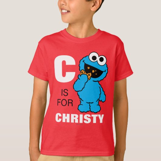 Cは|があなたの名前を加えるクッキーモンスターのためです Tシャツ (正面)