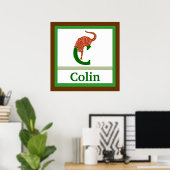CはCat and Boy Name Wall Artの略子供へ ポスター (ホームオフィス)
