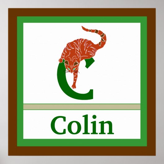 CはCat and Boy Name Wall Artの略子供へ ポスター (正面)