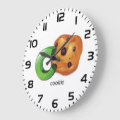 CはCookieのアルファベットレター チョコチップ ラージ壁時計 (傾斜)