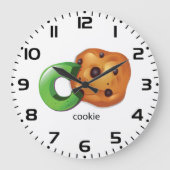 CはCookieのアルファベットレター チョコチップ ラージ壁時計 (正面)