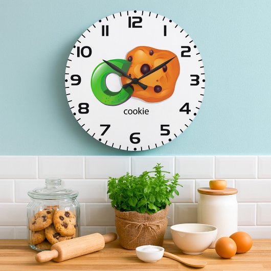 CはCookieのアルファベットレター チョコチップ ラージ壁時計