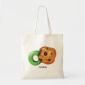 CはCookie Alphabet Letter Chocolate Chip用 トートバッグ (正面)