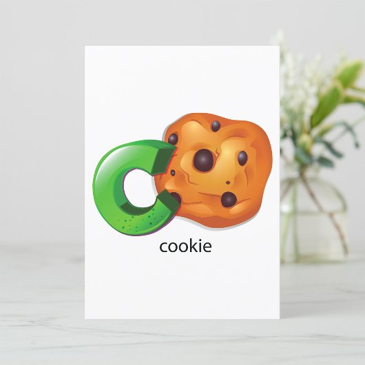 CはCookie Alphabet Letter Chocolate Chip用 招待状