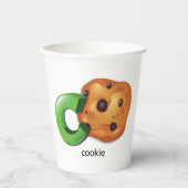 CはCookie Alphabet Letter Chocolate Chip用 紙コップ (正面)