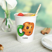 CはCookie Alphabet Letter Chocolate Chip用 紙コップ