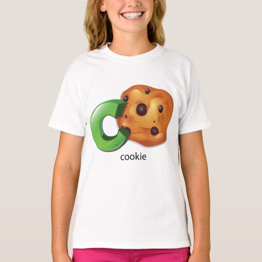 CはCookie Alphabet Letter Chocolate Chip用 Tシャツ (正面)