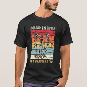 Cを飲むカフェイン入りのスケルトンの中で死んだ Tシャツ