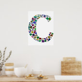 Cイニシャルジェムデザイン ポスター (キッチン)