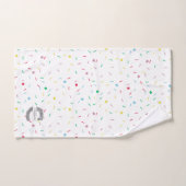 Cイニシャルパーソナライズされたシルバーモノグラムあなたの名前 バスタオルセット (ハンドタオル)